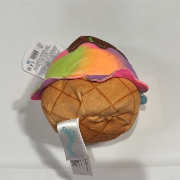 NWT 5" Squishmallows Glady the Rainbow Ice Cream Waffle Cone - Picture 3 of 4